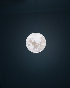 Nordic 3D printing moon chandelier simple children's room bedroom lamp restaurant decoration romantic planet small chandelier Photo Props